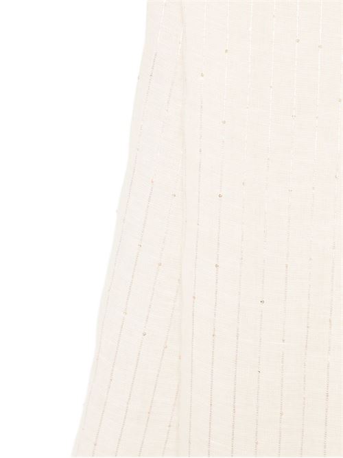 Sciarpa donna panna a righe Fabiana Filippi | SAD276A945M0480145